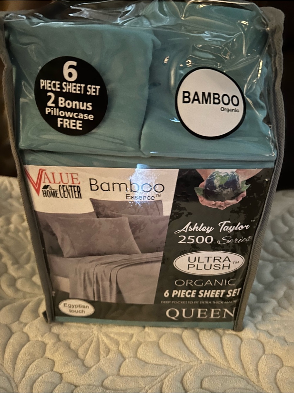 Ashley Taylor Bamboo Organic Queen Sheet Set - Teal